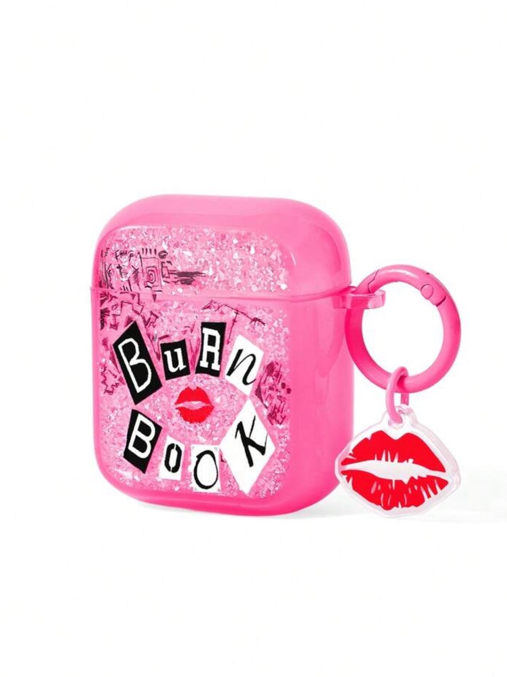 Target Pink 'Burn Book' Glitter AirPods Case with Lip Charm